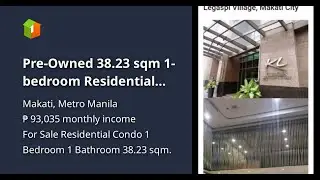 Pre-Owned 38.23 sqm 1-bedroom Residential Condo For Sale in Makati
