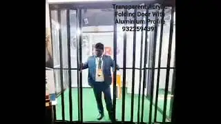 aluminium folding accordion door, partition, ac insulation with transparent acrylic 9322594398