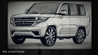 How to Draw Toyota Land cruiser Car Step by Step (very easy)