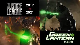 Green Lantern scenes comparison - Justice League Snyder cut vs Whedon cut - Battle for Earth