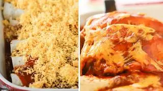 Домашние энчилады с красной курицей - простой рецепт ужина из курицы-гриль.