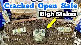 CRACKED OPEN SAFE ... Playing The High Limit Coin Pusher Jackpot WON MONEY ASMR