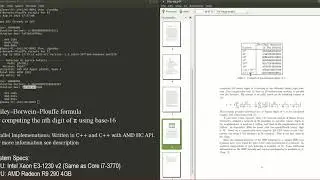 &pi; Pi CPU/GPU Parallel Calc - 10⁷ hex digits (Bailey Borwein Plouffe Formula) - Quick Demo