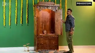 Sagwan Teak Wood Home Temple & Puja Mandapam | DDASSMANDAP174 | Full Video | DDASSSTORE.COM