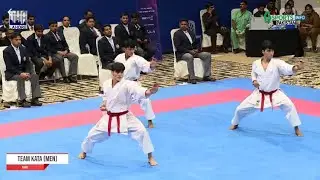 Team kata Men final Army Red (aka) VS Wapda Blue (ao)