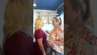 Talking to my employee at eye level