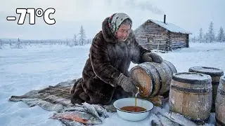 93 Year Old Widow Living Alone at –71°C in Siberia | Traditional Fish Sauce & Extreme Survival