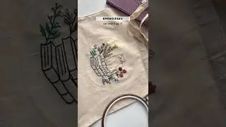 Embroidery on tote bag 😱 #shorts