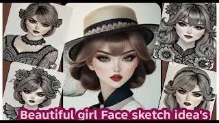 Beautiful Girl Face Sketch Ideas | Easy & Elegant Pencil Drawing Inspiration