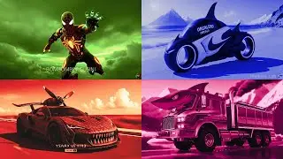 GREEN SPIDER MAN 🆚 BLUE ORCA BIKE🆚RED MONSTER CAR 🆚PURPLE SHARK TRUCKCRAZY BRAINROT  | Tiles Hop EDM