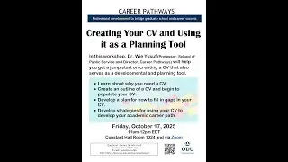 Creating Your CV and Using it as a Planning Tool