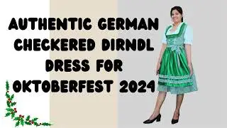 German Oktoberfest Traditional Checkered Dirndl Dress