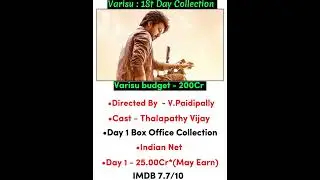 Varisu Box Office Collection Day 1 | Indian Net #shorts #kollywood #thalapathyvijay #varisu #short