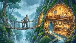 Hidden for Centuries 🌧️ Building a Secret Luxury Cave Home | Cozy Anime ASMR
