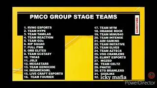 PMCO GROUP STAGE SELECTED TEAMS AND DATES