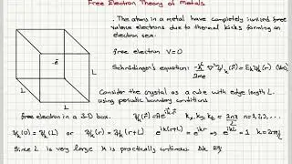 Week 6-5 Free Electron Theory of Metals