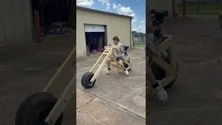 I Put A Predator 212 On My DIY Wood Motorcycle #shorts