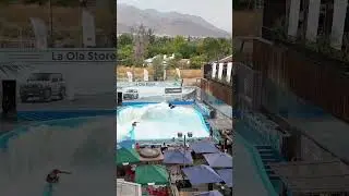 Greg Pro rider on the FlowRider Barrel at Ola Mall Sport Wave House Surf Pool Santiago Chile