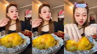 HUGE Whole Turmeric Roast Chicken MUKBANG ASMR Eating Sounds