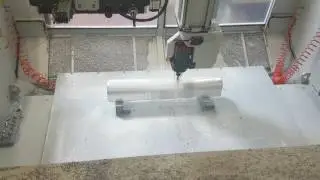 CMS Antares 5 axis full flood surfacing of aluminum bar