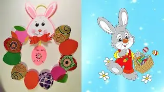 Пасхальный декор, венок  из бросовых материалов. Easter crafts