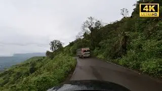 Hills of Panchgani to Pune City - Scenic Early Morning Drive - Monsoon Season - India 4K