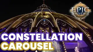 Constellation Carousel | Universal Epic Universe - Daytime Ride POV / Nighttime Off-Ride POV