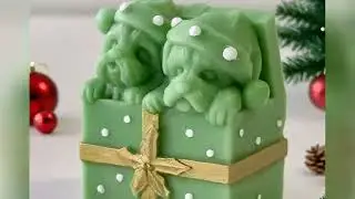 3D Puppy Gift Box Silicone Candle Mold DIY Christmas Aroma Plaster Resin Ornament Mould Christmas Ca