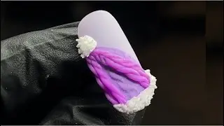 Winter cap nail art tutorial , 4d / carving gel plus emboss nail art tutorial