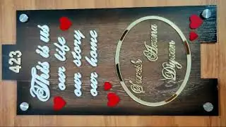 Name customized outstanding wooden name plate for apartments | Delivery by artsNprints.com Bangalore