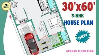 30x60 House Plan | 30*60 House Plan with Car Parking | 30by60 | 3bhk Home | #houseplans #floorplan