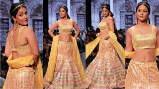 Hina Khan Ramp Walk In Yellow Lehenga At Bombay Times Fashion Week 2022