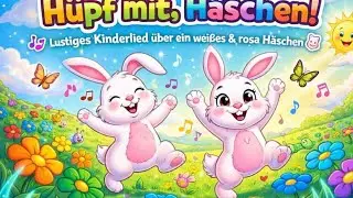Hüpf mit, Häschen! 🐰 | Lustiges Kinderlied über ein weißes & rosa Häschen“