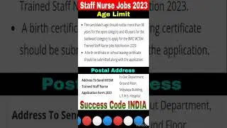 MCGM Staff Nurse Recruitment 2023 | Staff Nurse Vacancy 2023 #successcodeindia #trending #viral
