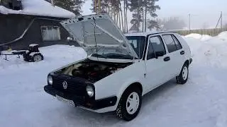 Холодный пуск в -40 Фольксваген Гольф 2 .