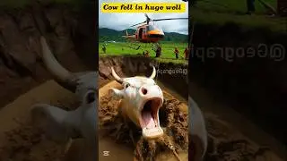 Weak Cow Falls into Deep Well &ndash; Brave Farmers Rush to the Rescue ⛑️🐄 #animalrescue #cow #humanity
