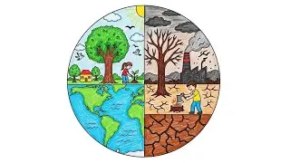 How to Draw Save Earth | Easy Environmental Drawing Save Trees Save Earth &ndash; School Project Drawing