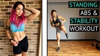 FUN Standing Abs & Stability Workout w/ Dumbbells | At Home Workout!