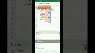 #shorts Mobile se MS excel mai Filter add kaise kare #youtubeshorts