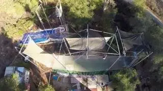 Trapeze High Drone Footage - Tori Knee Hang Back Flip