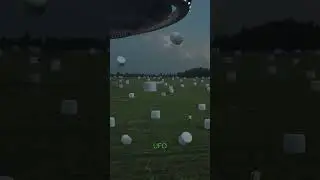 Огромный летающий корабль ворует тюки с сеном. НЛО.