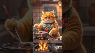 cooking cat 2#PurrfectChef #CatCooks #KitchenCat #CatCookingTime #CatMealPrep