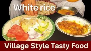 Desi Food | Village Style Dinner with Roti, Sindhi fishCurry & Salad | Pakistani Traditional Food🤤#