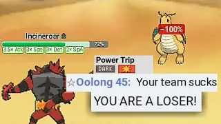 POWER TRIP INCINEROAR makes SALTY POKEMON PLAYER RAGE || Pokemon Showdown