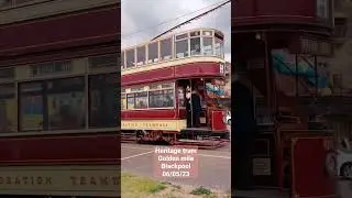 Heritage Tram, Golden Mile, Blackpool Tower. 06/05/2023. #tram #blackpool #blackpooltower