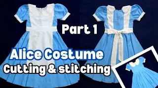 Alice in Wonderland Costume for kids| Frock Cutting and Stitching | Part 1