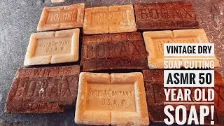 Unboxing huge bars of vintage soap-dry soap cutting ASMR/different soap cutting