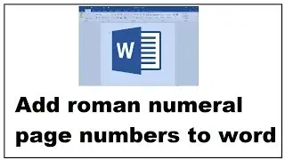 Add roman numeral page numbers to word