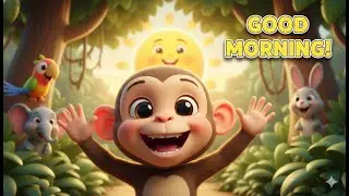 🐒 Good Morning Monkey 🌞 | Cute Jungle Song for Kids | Funny Cartoon