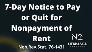 ✅ Nebraska 7-Day Notice to Pay or Quit | Nebraska Landlord Tenant Law